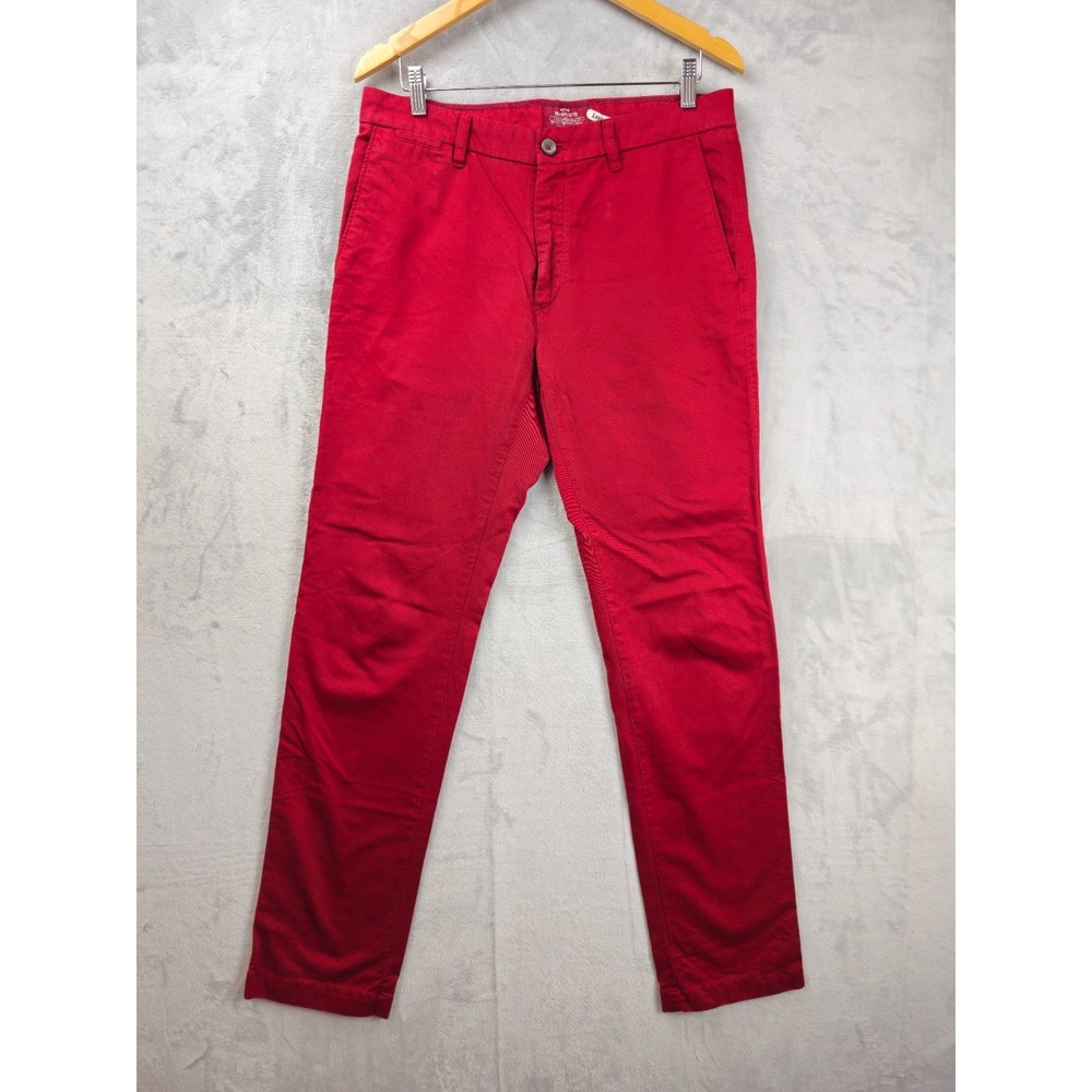 Mason's Ems Chino Pants Mens 33 x 34 Euro Sz 48 Twill Brushed Cotton Red